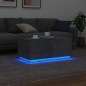 Mesa de centro com luzes LED 90x50x40 cm cinzento cimento