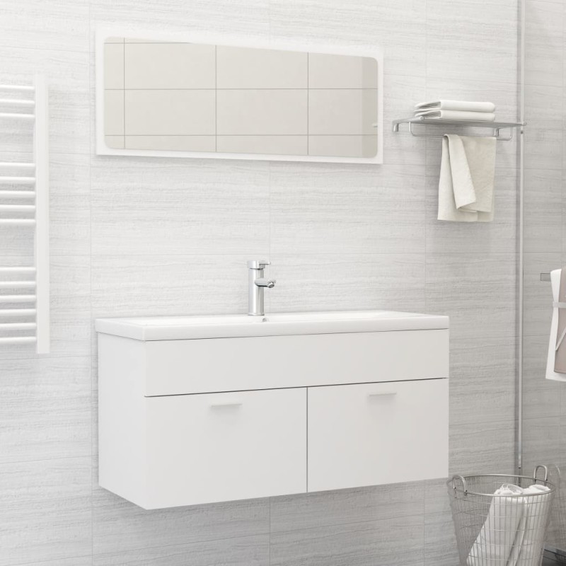 2 pcs conjunto de móveis de casa de banho contraplacado branco-Conjuntos de móveis para casa de banho-Home Retail