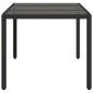 Mesa de jardim com tampo de vidro 150x90x75 cm vime PE preto