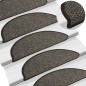 Tapetes escada adesivos aspeto sisal 15 pcs 56x17x3cm antracite