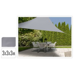 ProGarden Para-sol 3x3x3 m triangular cinzento