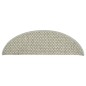 Tapetes escada adesivos aspeto sisal 15 pcs 56x17x3 cm cinzento