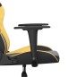 Cadeira gaming massagens couro artificial preto e dourado