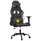 Cadeira gaming massagens couro artificial preto e cinzento