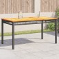 Mesa de jardim 140x80x75 cm vime PE e madeira de acácia preto