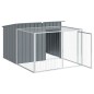 Casota p/ cães c/ parque 153x194x110 cm aço galvaniz. antracite