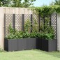 Vaso/floreira de jardim c/ treliça 160x120x140 cm PP preto