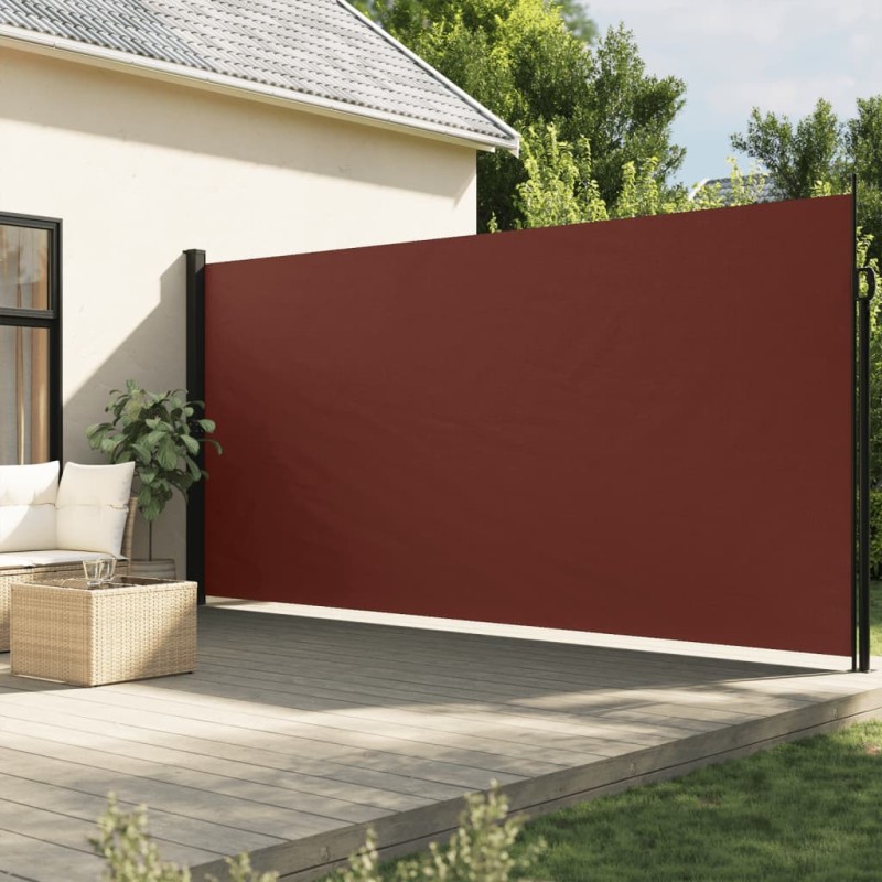 Toldo lateral retrátil 220x600 cm castanho-Guarda-sóis e telas de varanda-Home Retail