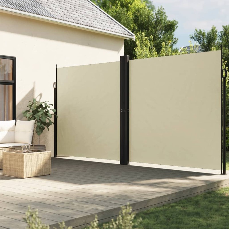 Toldo lateral retrátil 200x1200 cm cor creme-Guarda-sóis e telas de varanda-Home Retail