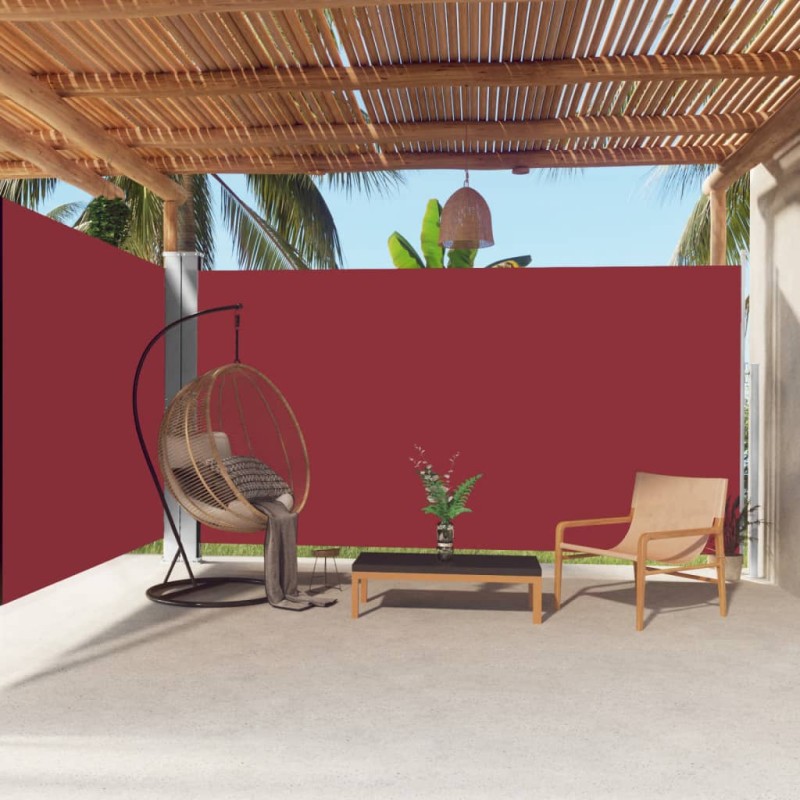 Toldo lateral retrátil 200x600 cm vermelho-Guarda-sóis e telas de varanda-Home Retail