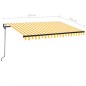 Toldo retrátil automático 350x250 cm amarelo e branco