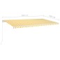 Toldo retrátil manual com LED 600x350 cm amarelo e branco