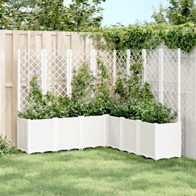 Vaso/floreira jardim c/ treliça 160x160x140 cm PP branco-Vasos e floreiras-Home Retail