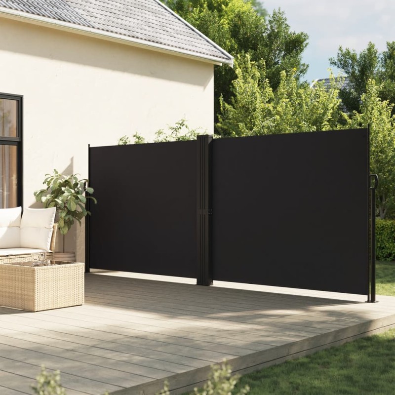 Toldo lateral retrátil 160x1200 cm preto-Guarda-sóis e telas de varanda-Home Retail