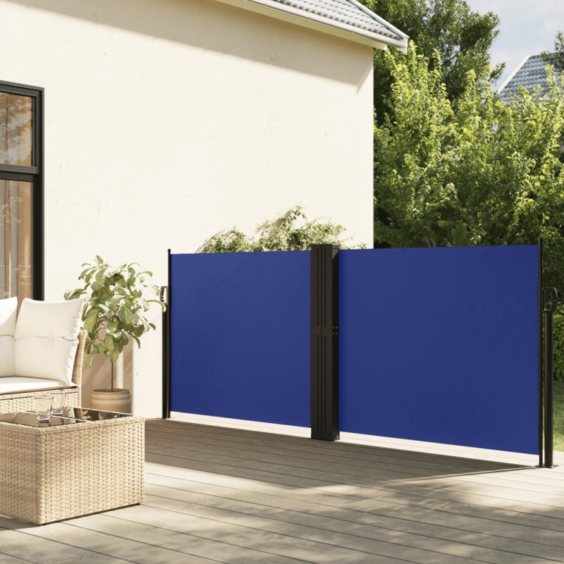 Toldo lateral retrátil 140x1200 cm azul-Guarda-sóis e telas de varanda-Home Retail