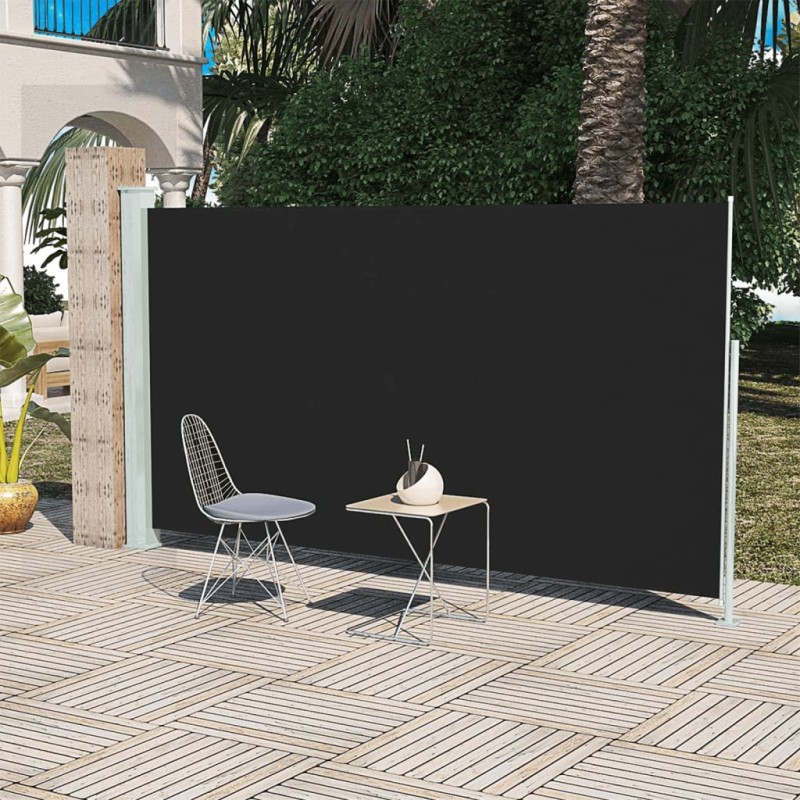 Toldo lateral para pátio/terraço 160 x 300 cm preto-Guarda-sóis e telas de varanda-Home Retail