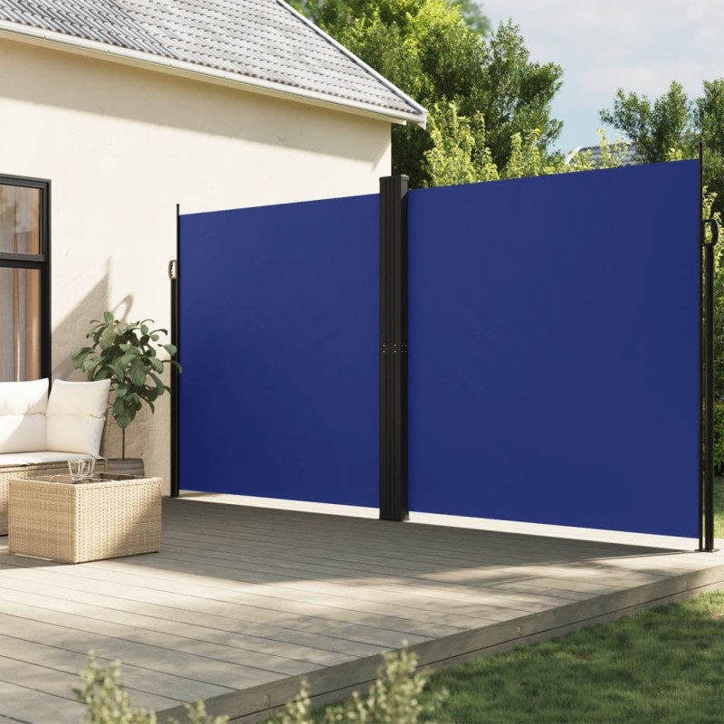 Toldo lateral retrátil 200x1000 cm azul-Guarda-sóis e telas de varanda-Home Retail