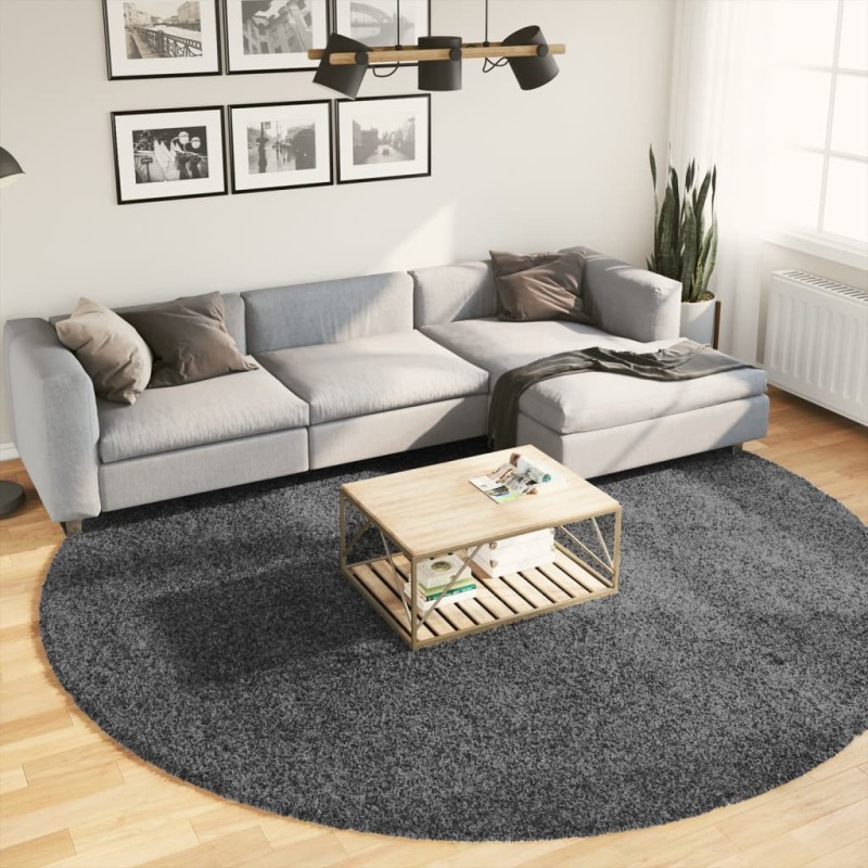 Tapete de pelo curto OVIEDO Ø 280 cm antracite-Tapetes-Home Retail