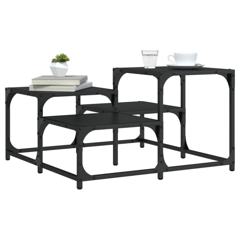 Mesa de centro 68x68x40 cm derivados de madeira preto-Mesas de centro-Home Retail