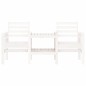 Banco de jardim 2 lugares com mesa pinho maciço branco