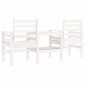 Banco de jardim 2 lugares com mesa pinho maciço branco