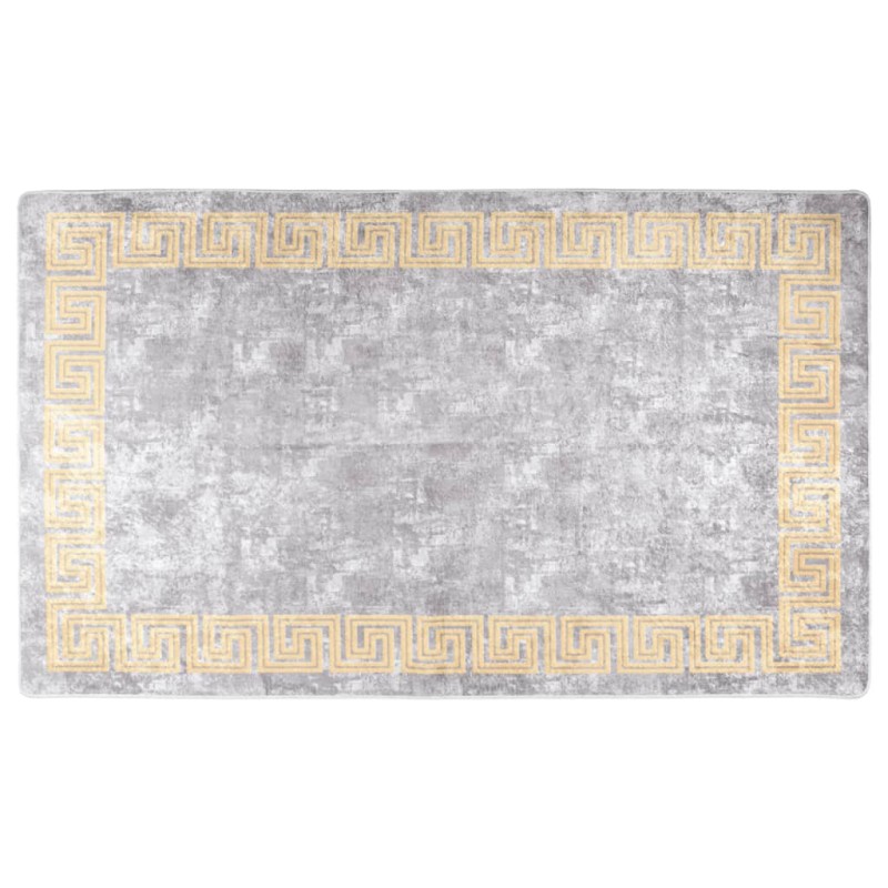 Tapete lavável antiderrapante 120x170 cm cinzento e dourado-Tapetes-Home Retail