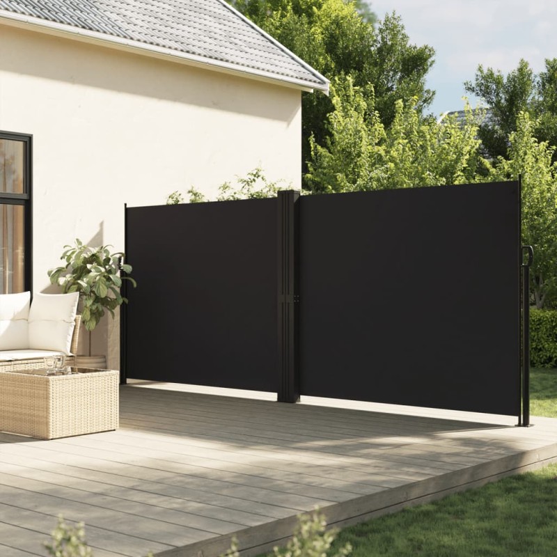 Toldo lateral retrátil 180x600 cm preto-Guarda-sóis e telas de varanda-Home Retail