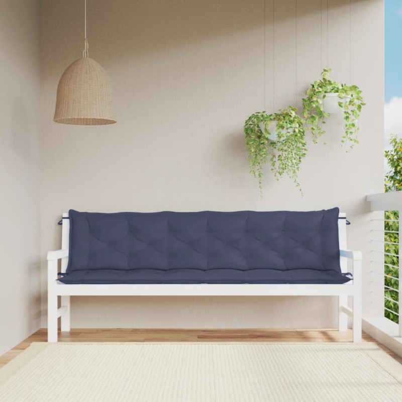 Almofadões banco jardim 2 pcs 200x50x7cm oxford azul-marinho-Almofadas para poltronas e sofás-Home Retail