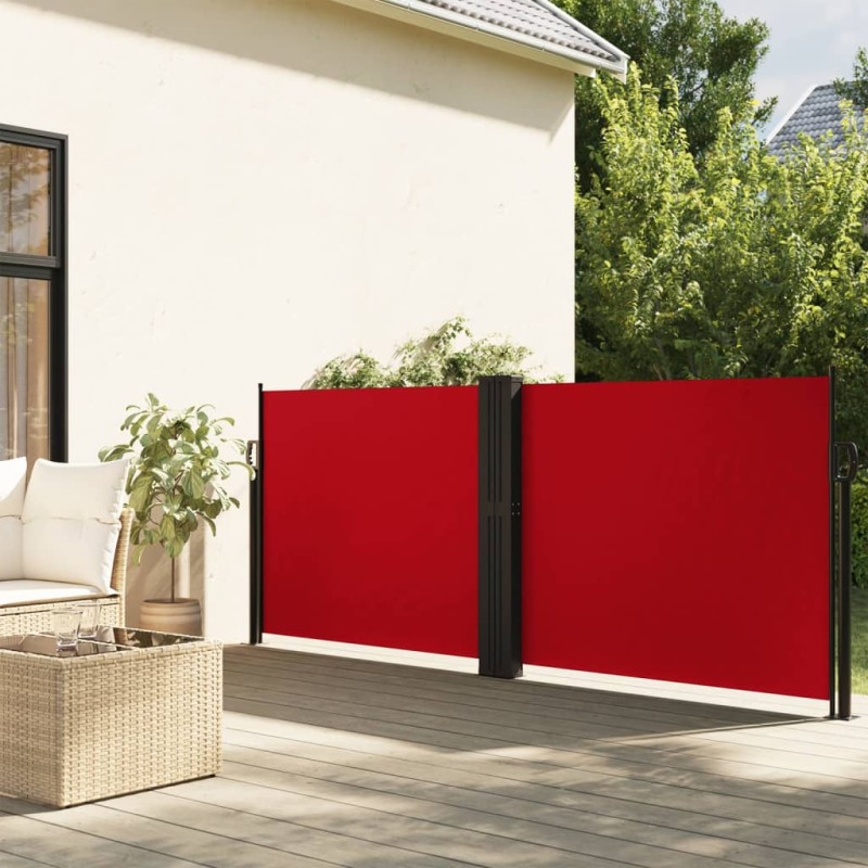 Toldo lateral retrátil 120x1000 cm vermelho-Guarda-sóis e telas de varanda-Home Retail