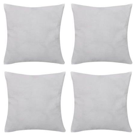 Capas de almofada algodão 4 pcs 50 x 50 cm branco