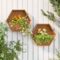 Vasos/floreiras de parede 2 pcs aço corten cor enferrujado