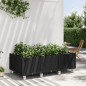 Vaso/floreira de jardim com rodas 150x80x54 cm PP preto