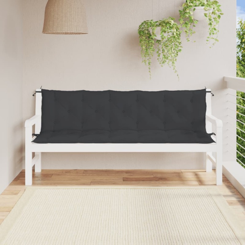 Almofadões banco jardim 2 pcs 180x50x7cm tecido oxford preto-Almofadas para poltronas e sofás-Home Retail