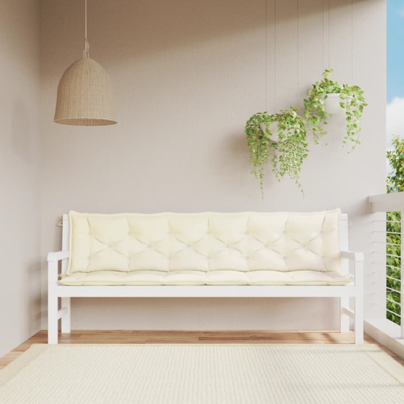 Almofadões banco jardim 2 pcs tecido oxford branco nata-Almofadas para poltronas e sofás-Home Retail