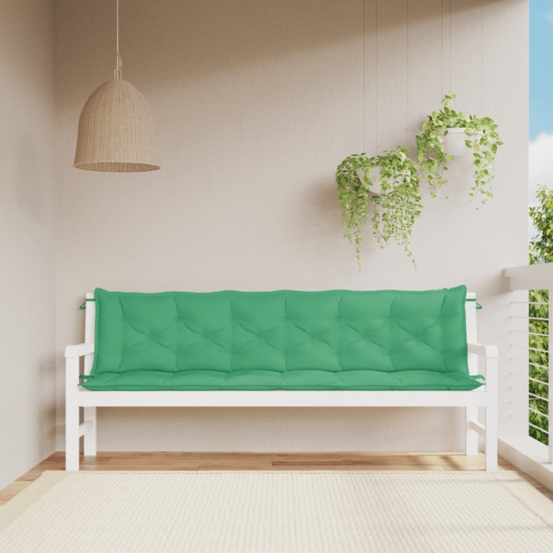 Almofadões banco jardim 2 pcs 200x50x7cm tecido oxford verde-Almofadas para poltronas e sofás-Home Retail