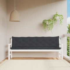 Almofadões banco jardim 2 pcs 200x50x7cm tecido oxford preto