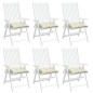 Almofadões de cadeira 6 pcs 50x50x7cm tecido oxford branco nata