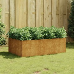 Canteiro elevado de jardim 120x80x40 cm aço corten