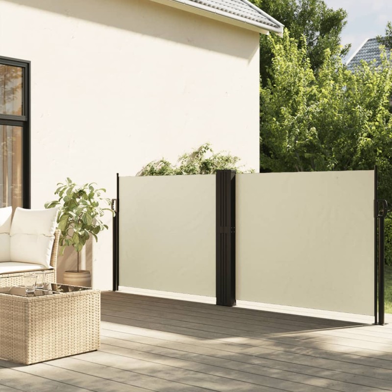 Toldo lateral retrátil 120x1000 cm creme-Guarda-sóis e telas de varanda-Home Retail