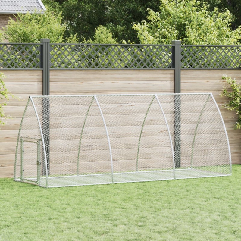 Gaiola para coelhos 300x105x120 cm aço galvanizado prateado-Casotas e gaiolas para animais pequenos-Home Retail