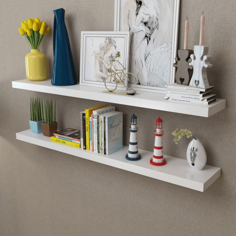 Prateleiras de parede para livros/DVD MDF branco-Prateleiras-Home Retail