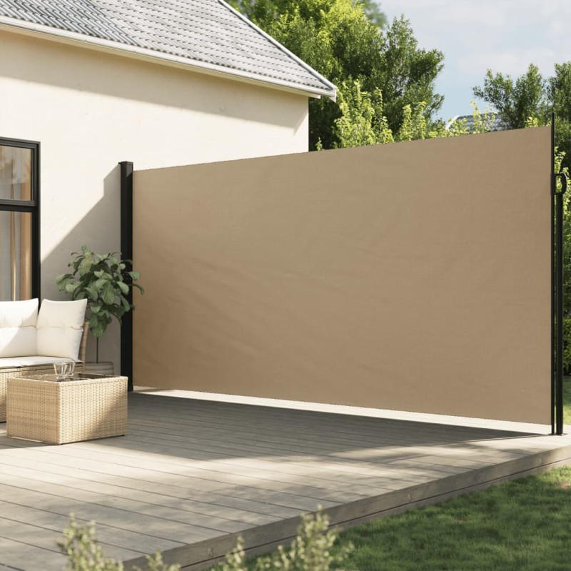 Toldo lateral retrátil 200x600 cm bege-Guarda-sóis e telas de varanda-Home Retail