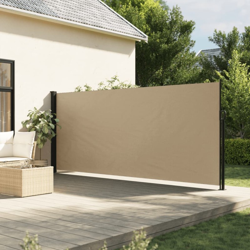 Toldo lateral retrátil 180x500 cm bege-Guarda-sóis e telas de varanda-Home Retail