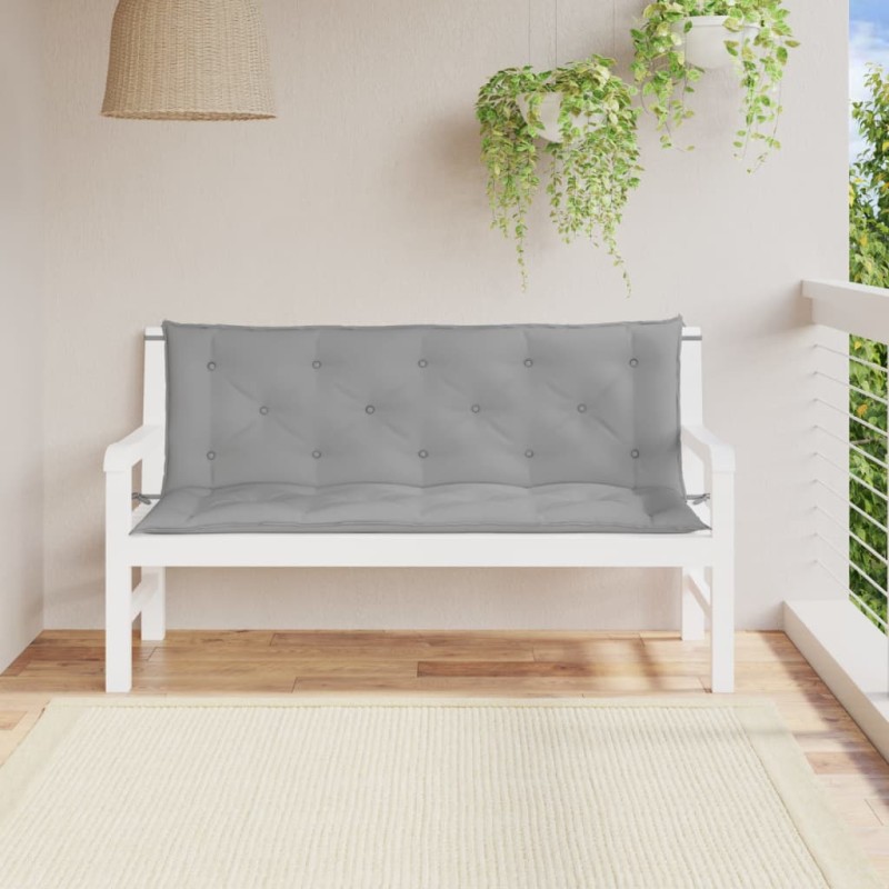 Almofadões banco jardim 2 pcs 150x50x7cm tecido oxford cinzento-Almofadas para poltronas e sofás-Home Retail