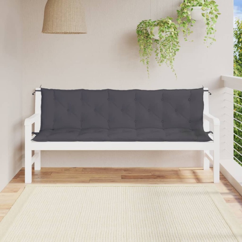 Almofadões banco jardim 2pcs 180x50x7cm tecido oxford antracite-Almofadas para poltronas e sofás-Home Retail