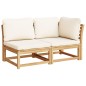 3 pcs conjunto lounge de jardim c/ almofadões acácia maciça