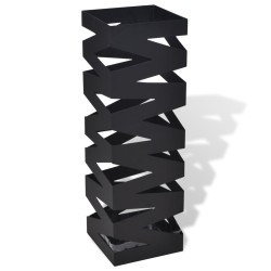 Suporte guarda-chuvas/de armazenamento quadrado preto aço 48,5 cm -...