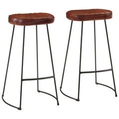 Bancos de bar Gavin 2 pcs 44x37,5x78 cm castanho-escuro