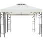 Gazebo com telhado duplo 6x3 m aço branco