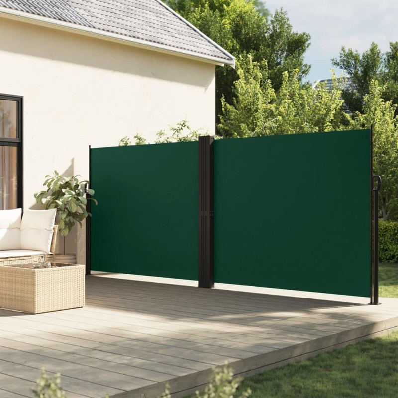 Toldo lateral retrátil 160x1000 cm verde-escuro-Guarda-sóis e telas de varanda-Home Retail